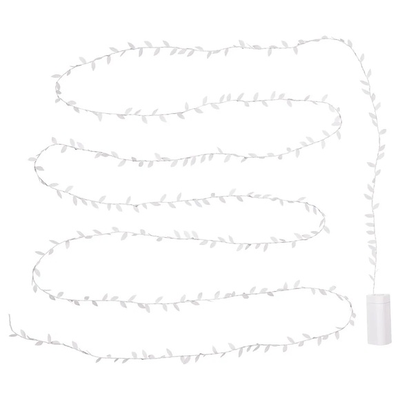 IKEA FRÖJDA LED string light with 40 lights, battery operated leaf/white NEW - Picture 2 of 4
